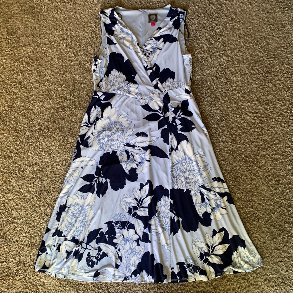 blue floral dress
